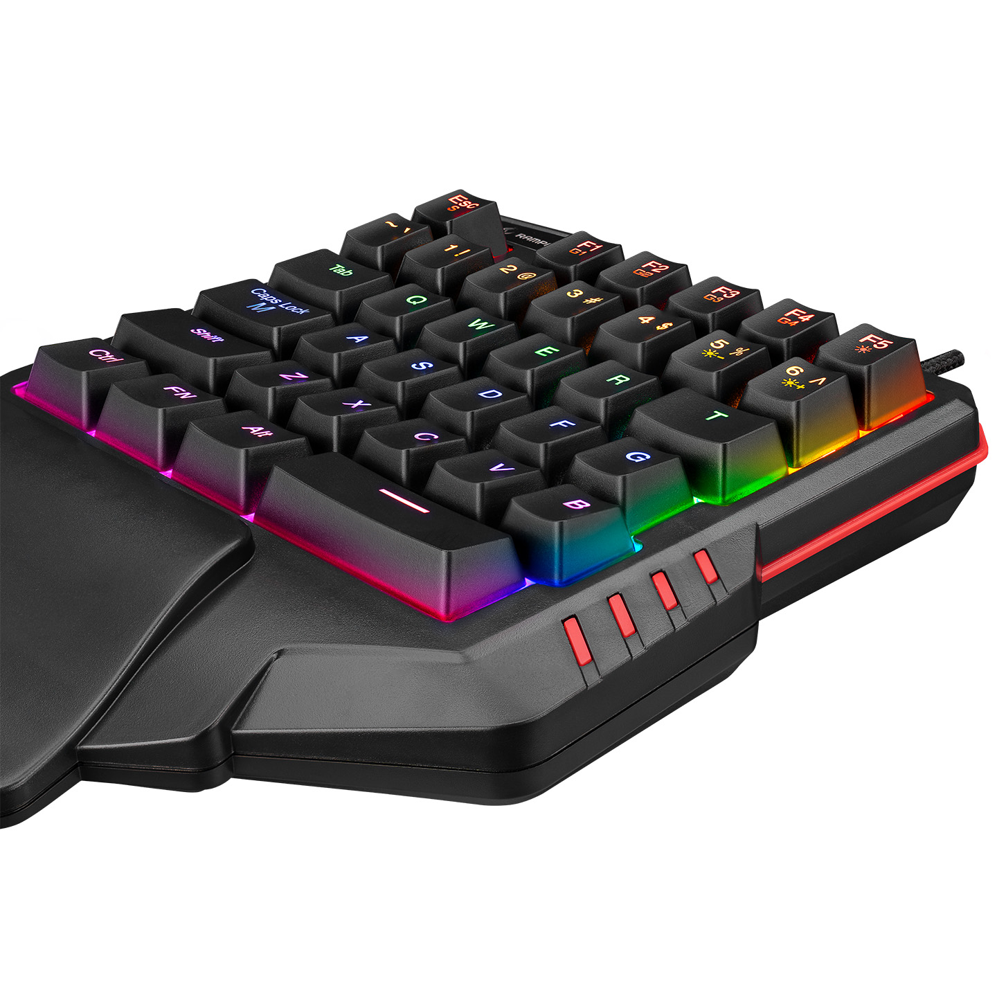 Rampage MIRACLE K1 Siyah USB Led Işıklı Q 35 Tuşlu Multimedya Mini Blue Switch Gaming Oyuncu Klavyesi